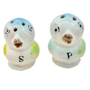 Vintage Ceramic Bird Salt and Pepper Shakers Hand-Painted Made In Japan 2in Tall